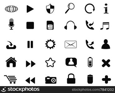 isolated 30 Mobile icons set from white background