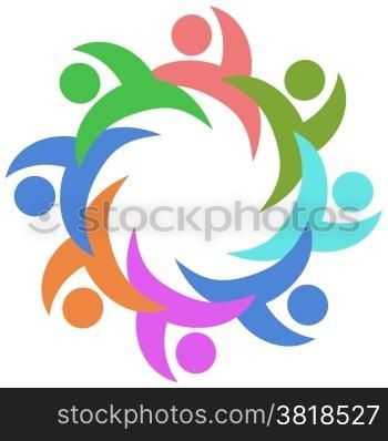 isolated abstract color people around from white background