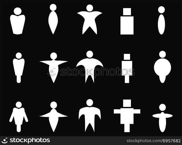 isolated abstract white people symbol from black background. abstract white people symbol