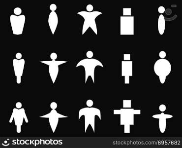 isolated abstract white people symbol from black background. abstract white people symbol