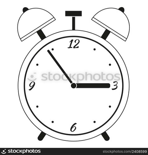 Isolated alarm clock on white background vector illustration. Clock face simple icon isolated object