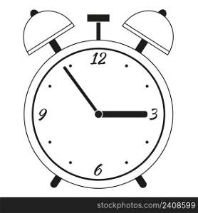 Isolated alarm clock on white background vector illustration. Clock face simple icon isolated object