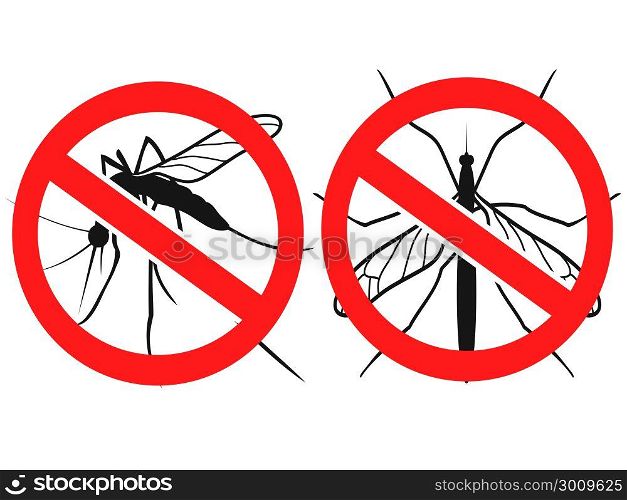 isolated anti Mosquitoes sign,vector from white background