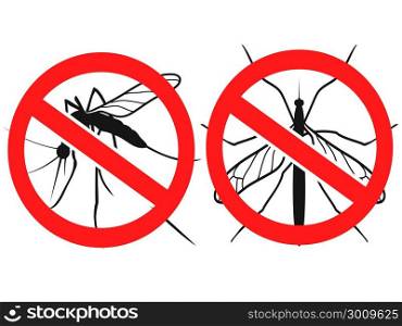 isolated anti Mosquitoes sign,vector from white background