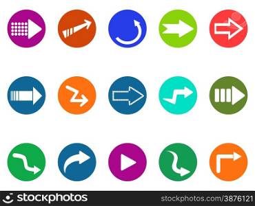 isolated arrow sign circle button icons set on white background