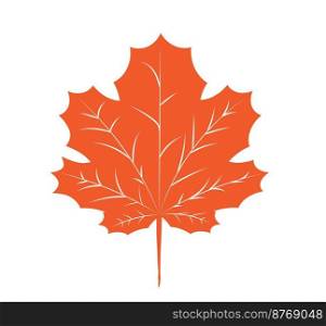 isolated autumn leaves on white background simple cartoon flat style vector illustration.