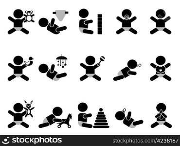 isolated baby with toys icon on white background