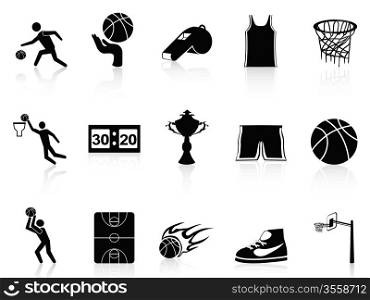 isolated Basketball Icons set on white background