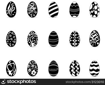 isolated black easter egg icons from white background
