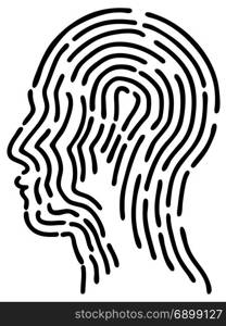 isolated black head fingerprint from white background