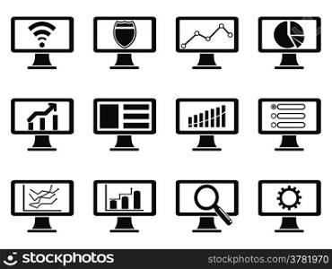 isolated black responsive screen design icon from white background