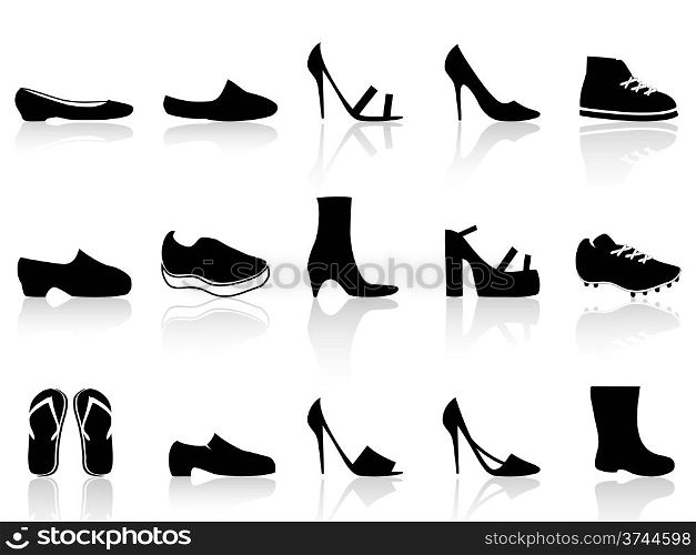 isolated black shoes icons from white background