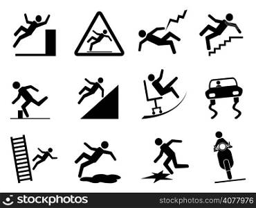 isolated black slippery icons from white background