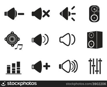 isolated black speaker icons set from white background