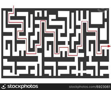 isolated black the maze puzzle on white background