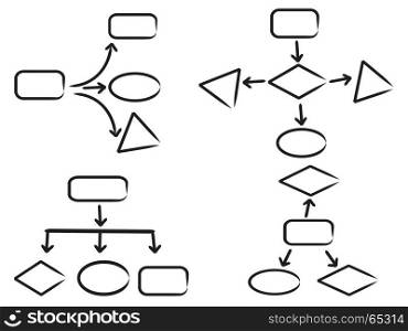 isolated black work flow chart symbol from white background