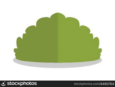 Isolated Bush in Flat. Isolated bush in flat. Bush forest, leaf bush isolated, bush branch nature green, plant eco branch tree, organic natural wood illustration. Vector illustration on white background.