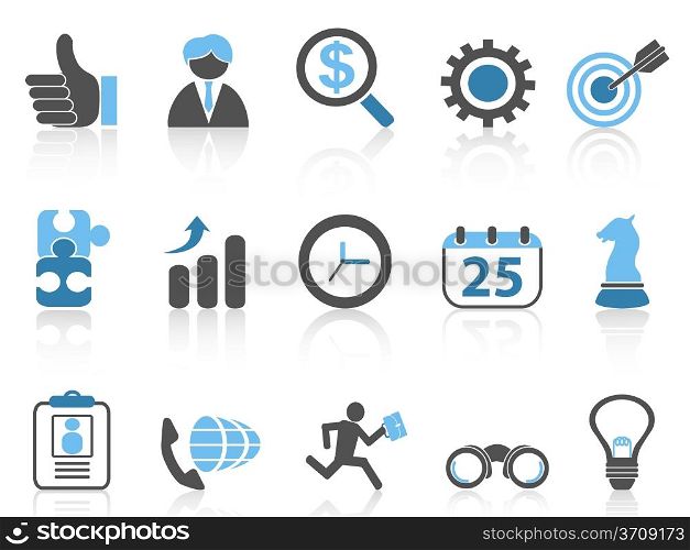 isolated business icons set,blue series from white background