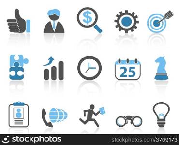 isolated business icons set,blue series from white background