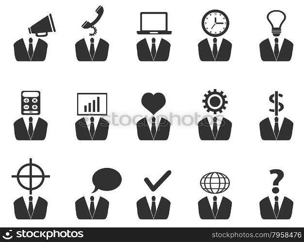 isolated business people idea icons set from white background