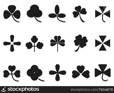 isolated clover leaf icons set frmo white background