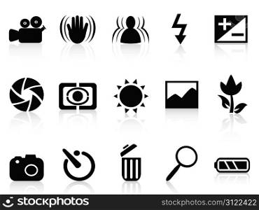 isolated collection of dslr camera symbol from white background