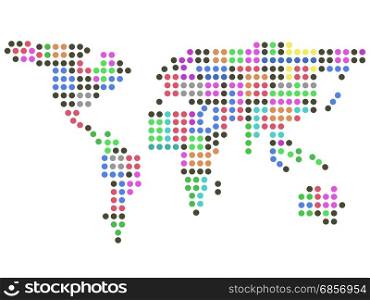 isolated color dots earth on white background