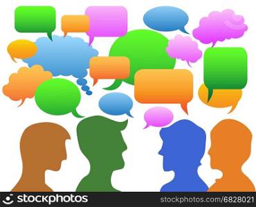isolated color people Communication in speech bubble on white background