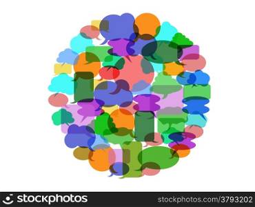 isolated Color speech bubble group on white background