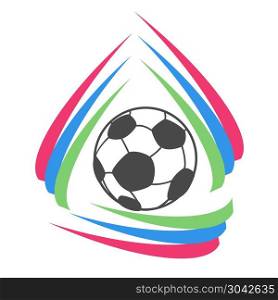 isolated color stripes circle soccer logo from white background. color stripes circle soccer logo