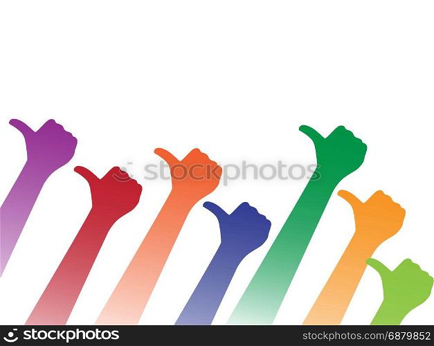 isolated color thumbs up on white background