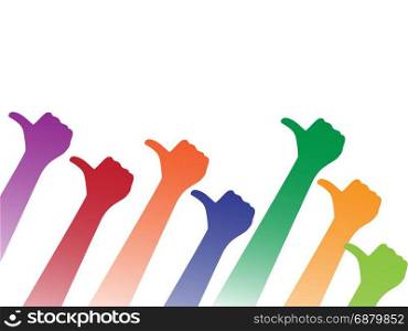 isolated color thumbs up on white background