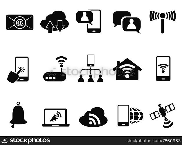 isolated digital communication icons set from white background