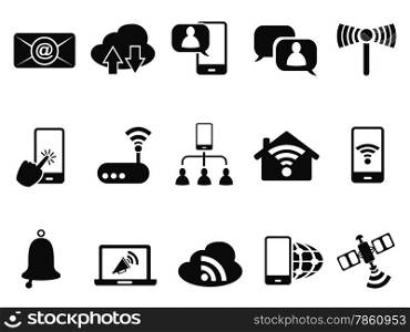 isolated digital communication icons set from white background