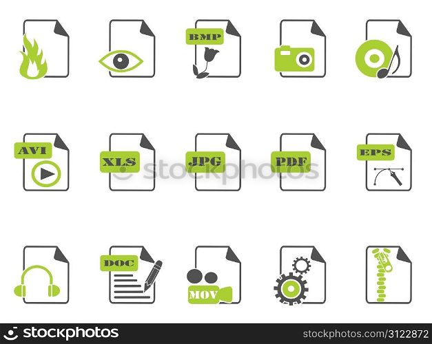 isolated files icon set with green color on white background