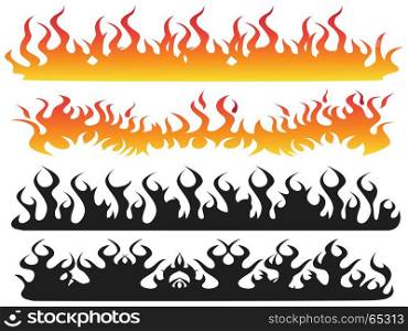 isolated Fire flame from white background