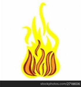 isolated fire on white background, vector art illustration