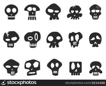 isolated funny skull icons set from whitte background