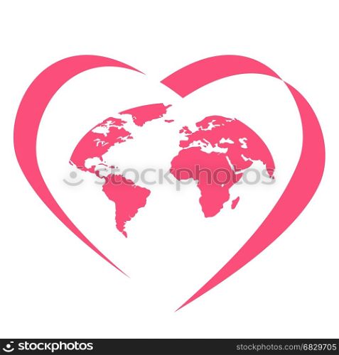isolated global love logo design on white background