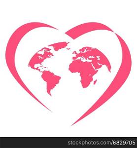 isolated global love logo design on white background
