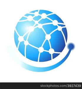 isolated Globe symbol Vector design logo on white background
