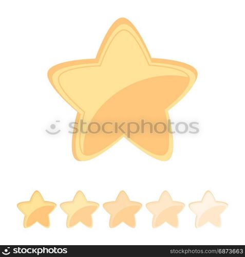 Isolated gold and yellow star icons in set, ranking mark. Isolated gold and yellow star icons in set, ranking mark. Modern simple favorite sign, decoration symbol for website design, web button, mobile app.