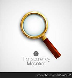 Isolated Gold Magnifier. Vector illustration EPS 10. Magnifier. Vector illustration