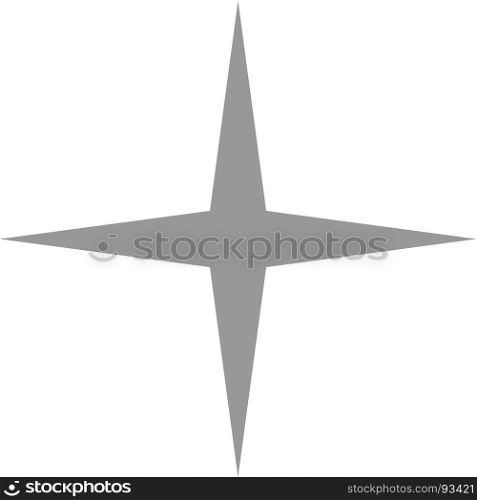 Isolated gray star icon, ranking mark. Isolated gray and black star icon, ranking mark with four rays. Modern simple favorite sign, decoration symbol for website design, web button, mobile app.