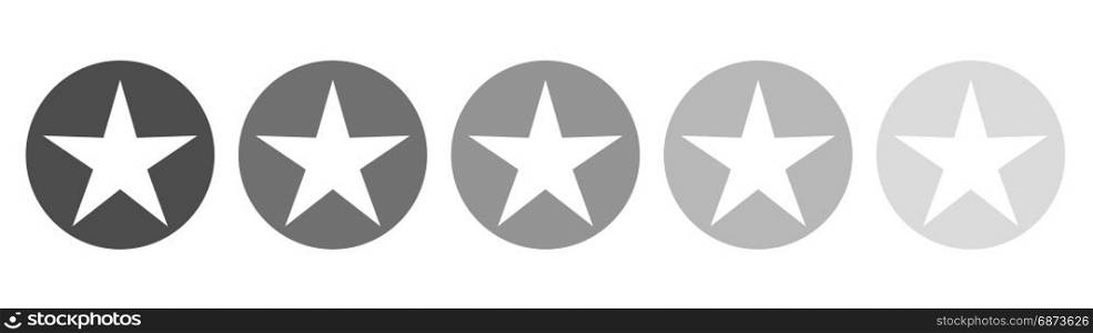 Isolated gray star icons in set, ranking mark. Isolated gray star icons in set, ranking mark. Modern simple favorite sign, decoration symbol for website design, web button, mobile app.