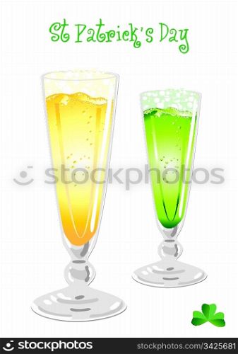 Isolated green and light beer for Saint Patricks holiday, vector illustration