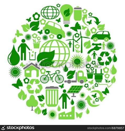 isolated green eco circle on white background
