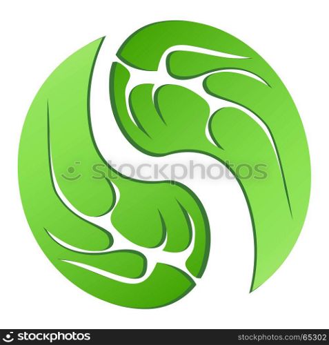 isolated green leaf cycle symbol from white background
