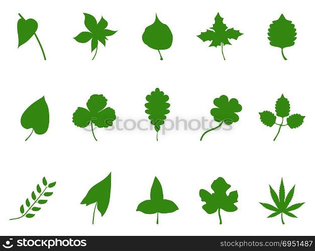 isolated Green Leaf Silhouette Vector from white background