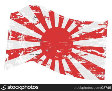 isolated grunge Japanese flag on white background